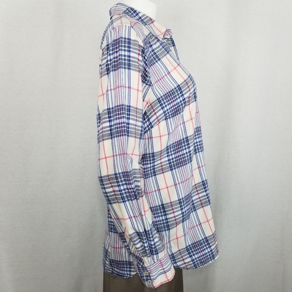 TALBOTS Women's Plaid Button Up Shirt Sz L - Picture 4 of 6
